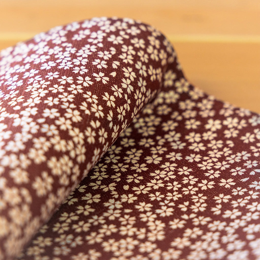 Furoshiki de doble cara de 50 cm | Asanoha Sakura granate y dorado