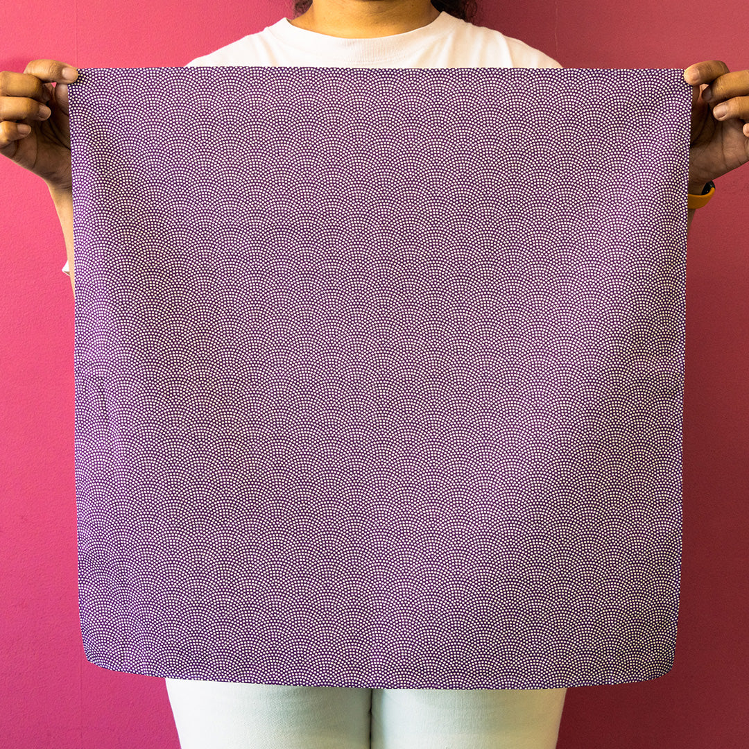 Doppelseitiges Furoshiki 50cm | Asanoha Nami (violett/grün)