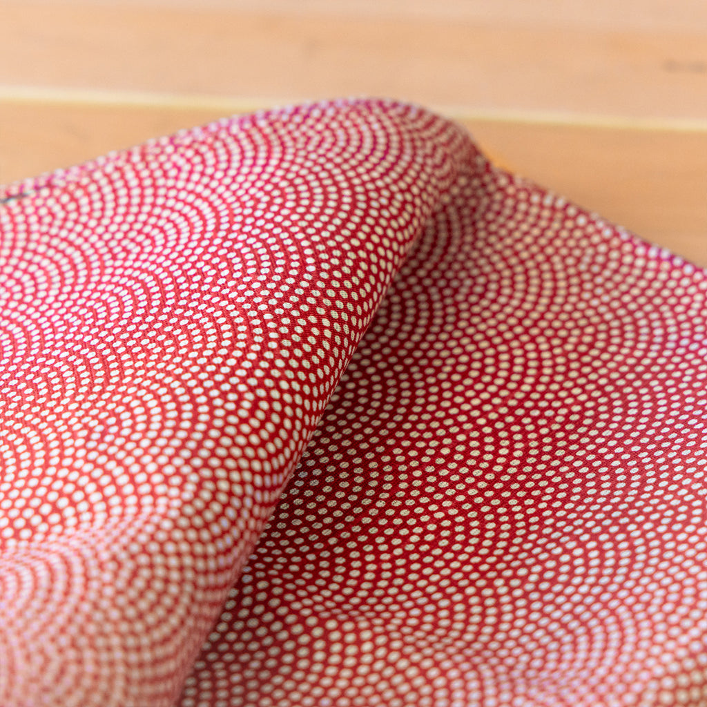 Double Sided Furoshiki 50cm | Asanoha Nami Red & Green