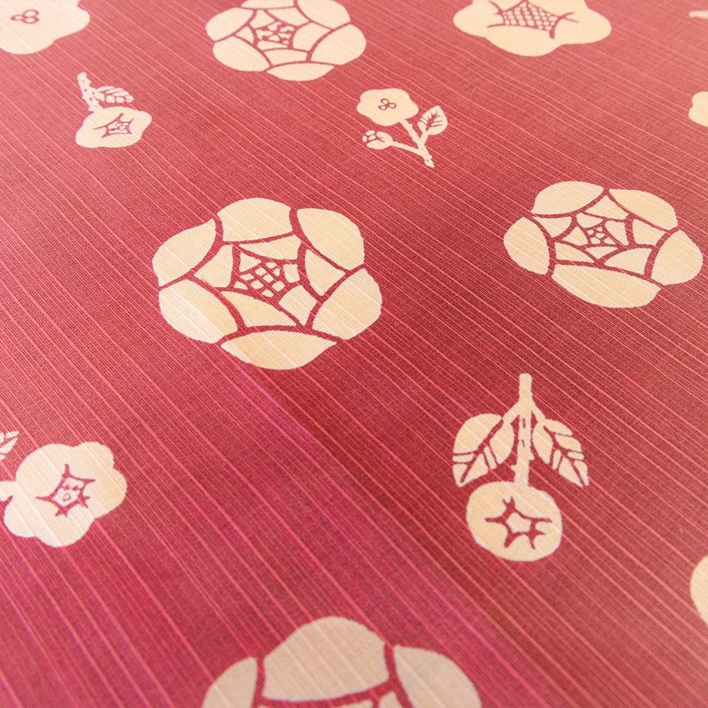 Double Sided Furoshiki 50cm | Green & Pink Rose