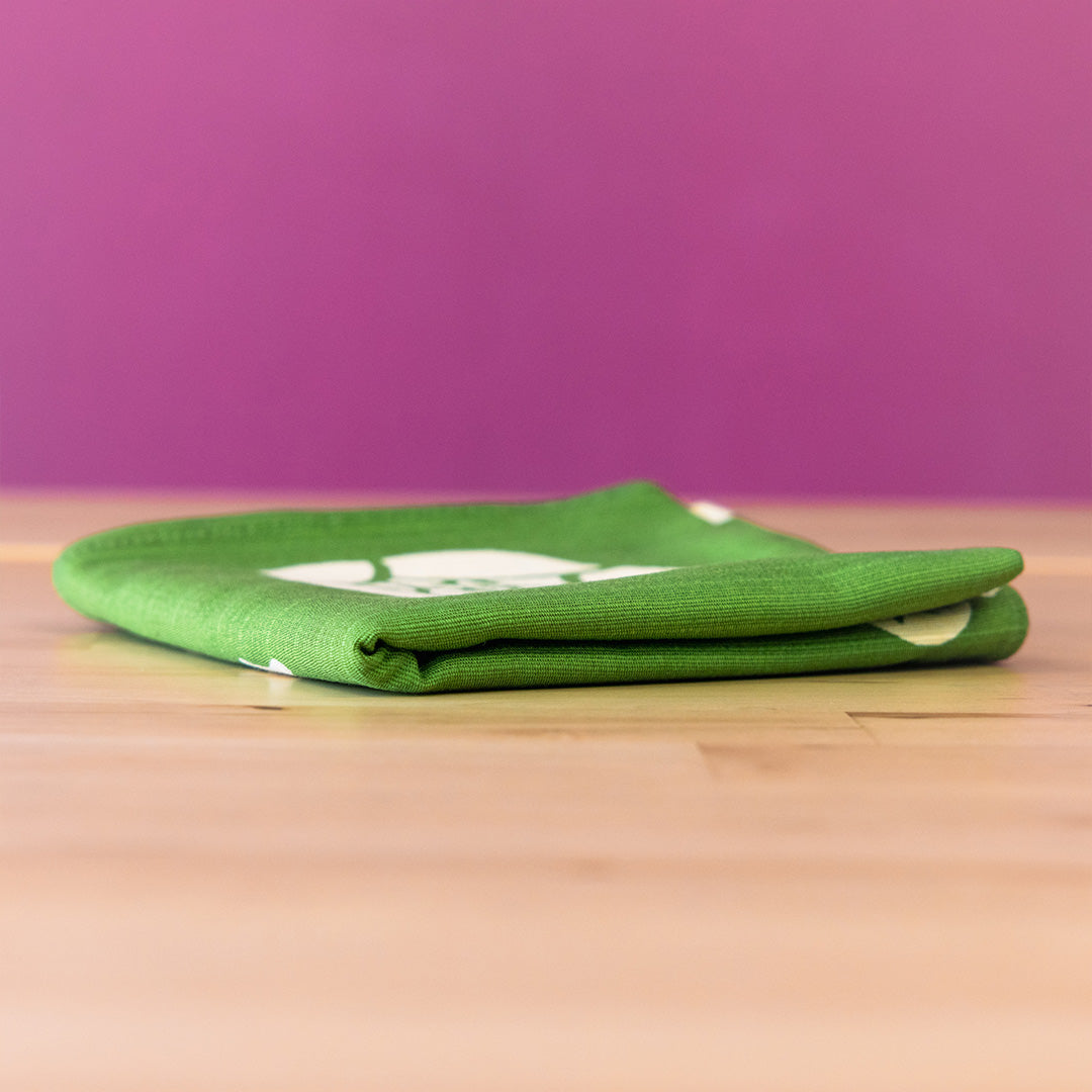 Double Sided Furoshiki 50cm | Green & Pink Rose