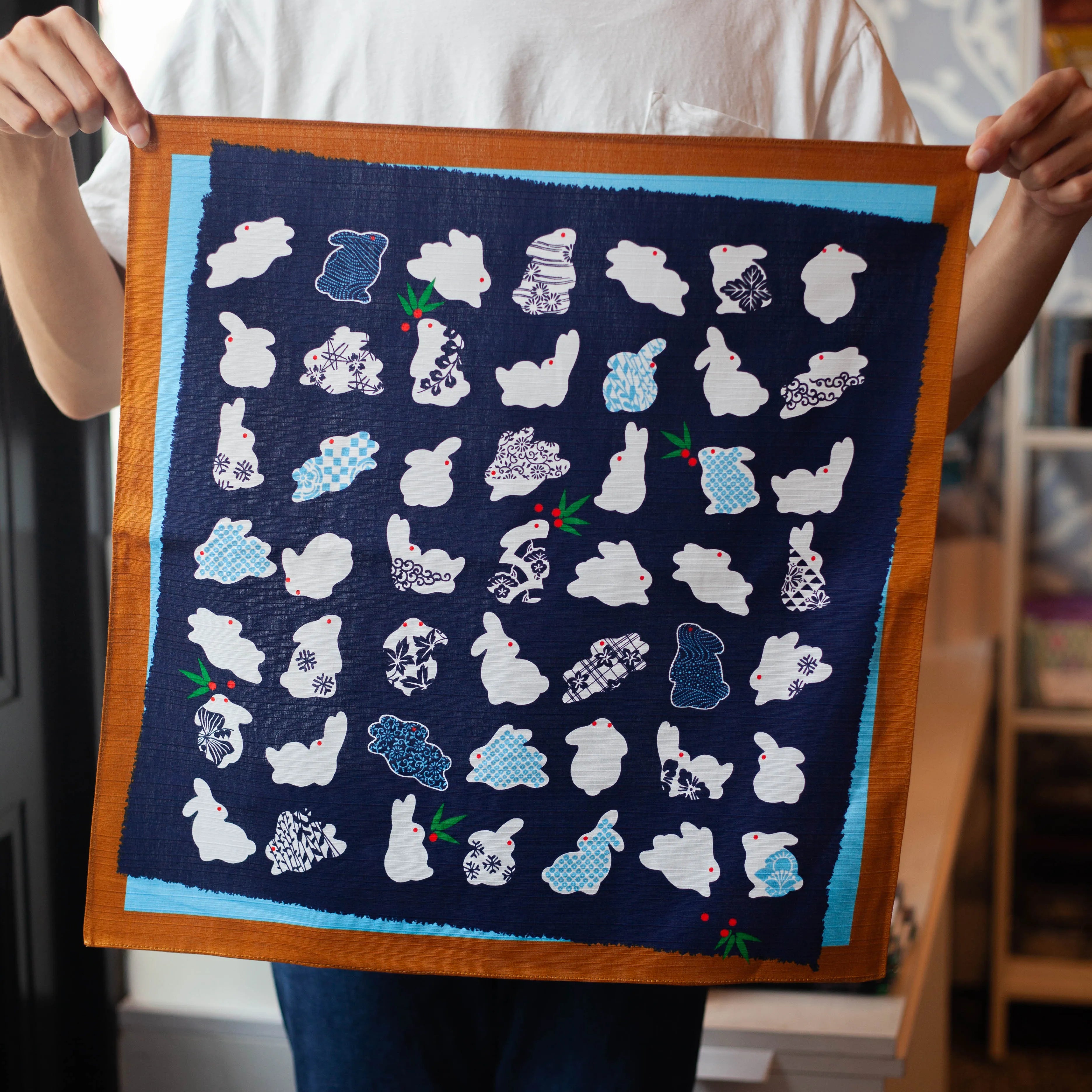 Usagi to Komon Furoshiki 50cm