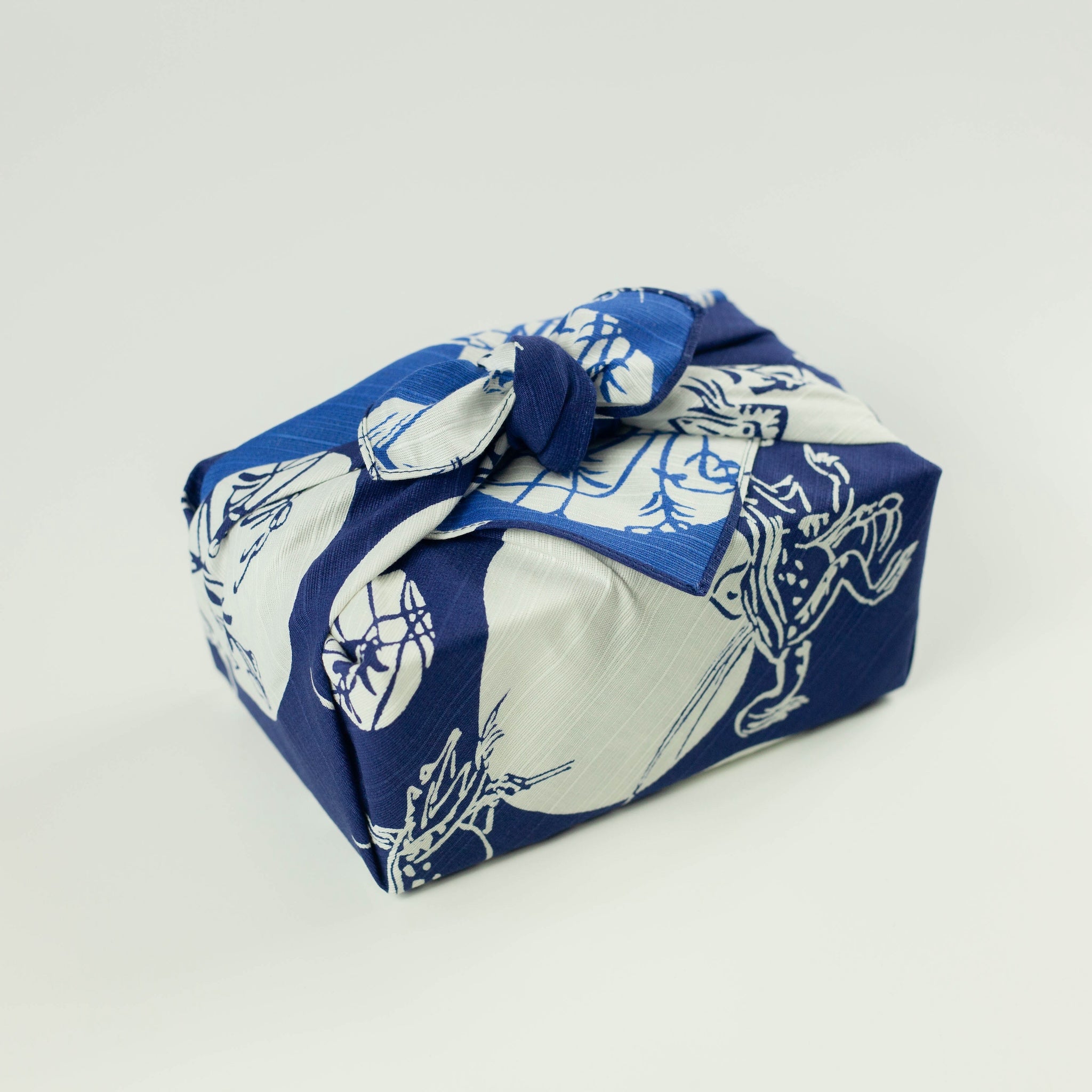 Chojyugiga Reversible Furoshiki 50cm | Navy & Blue