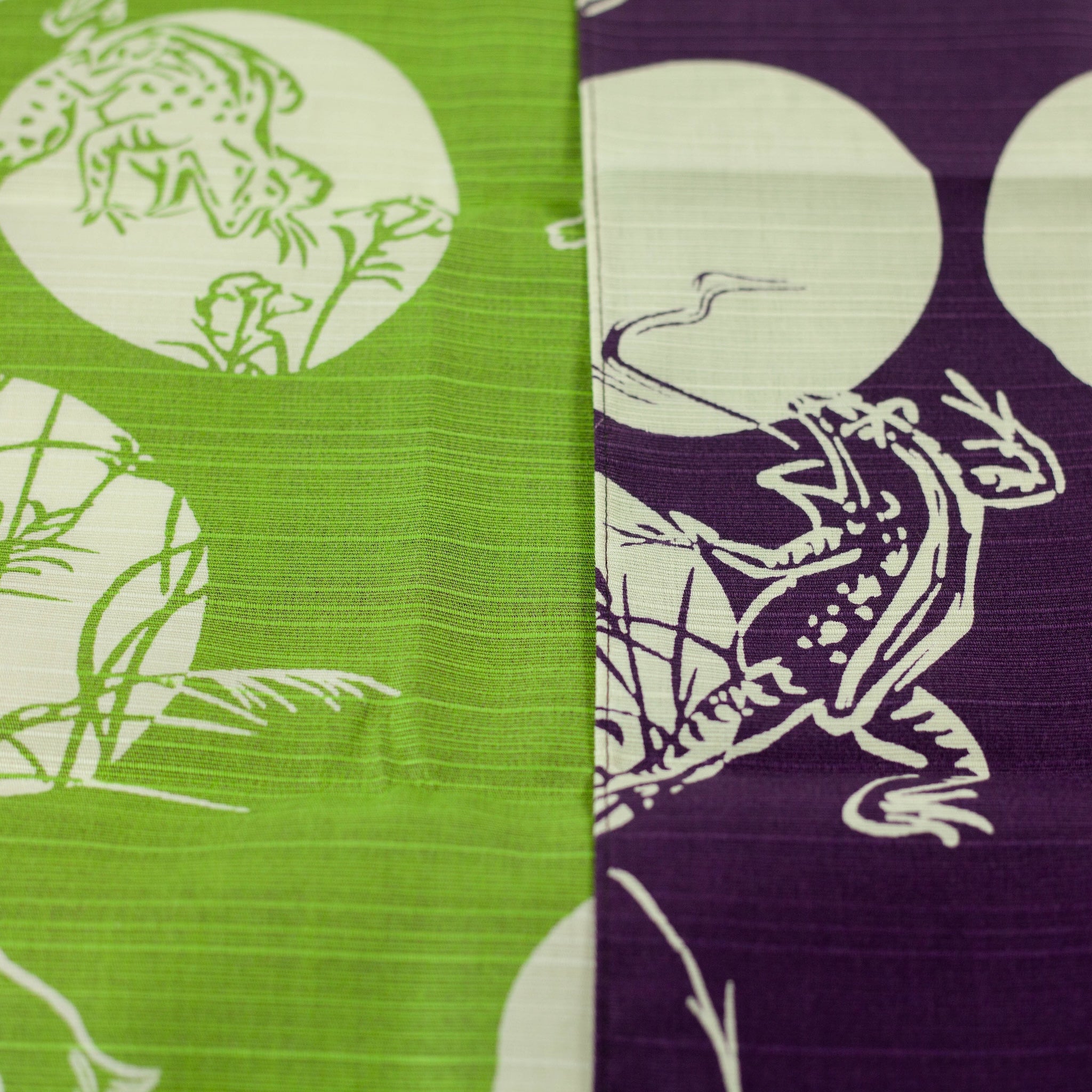 Chojyugiga Reversible Furoshiki 50cm | Purple & Green