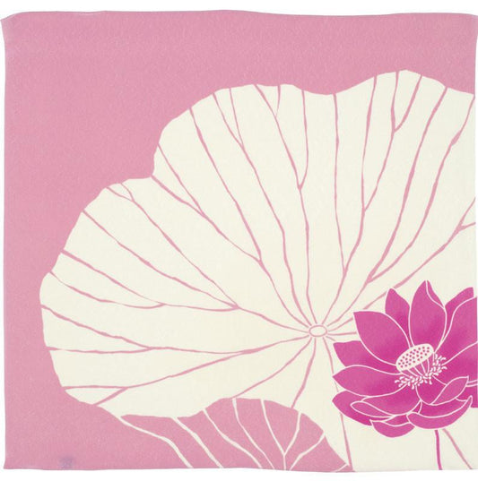 Koetsu Chirimen Furoshiki 70cm | Hasu (rosa)