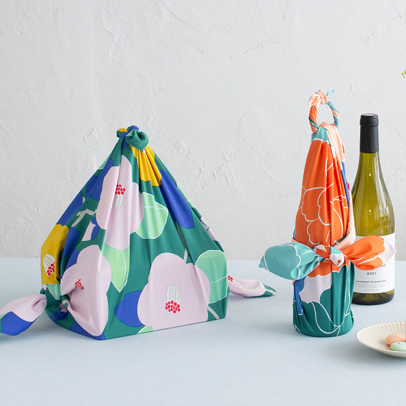Furoshiki repelente al agua Aquadrop de 70 cm | Tsubaki (verde)