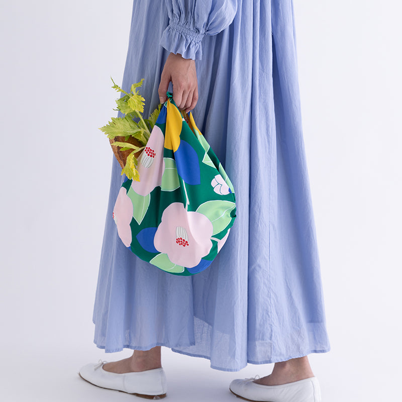 Furoshiki repelente al agua Aquadrop de 70 cm | Tsubaki (verde)