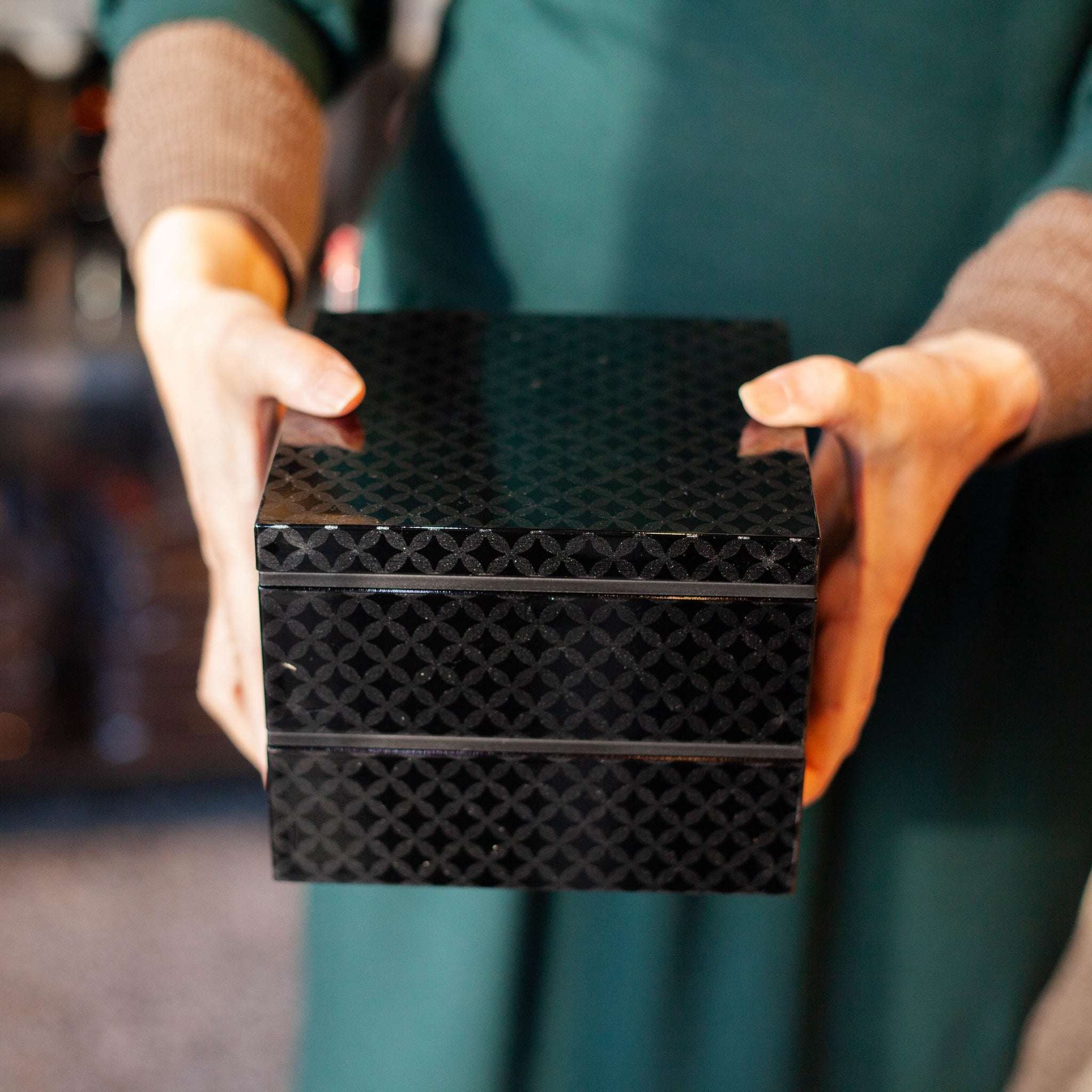 Wamon Picknick-Bento-Box mit japanischem Muster
