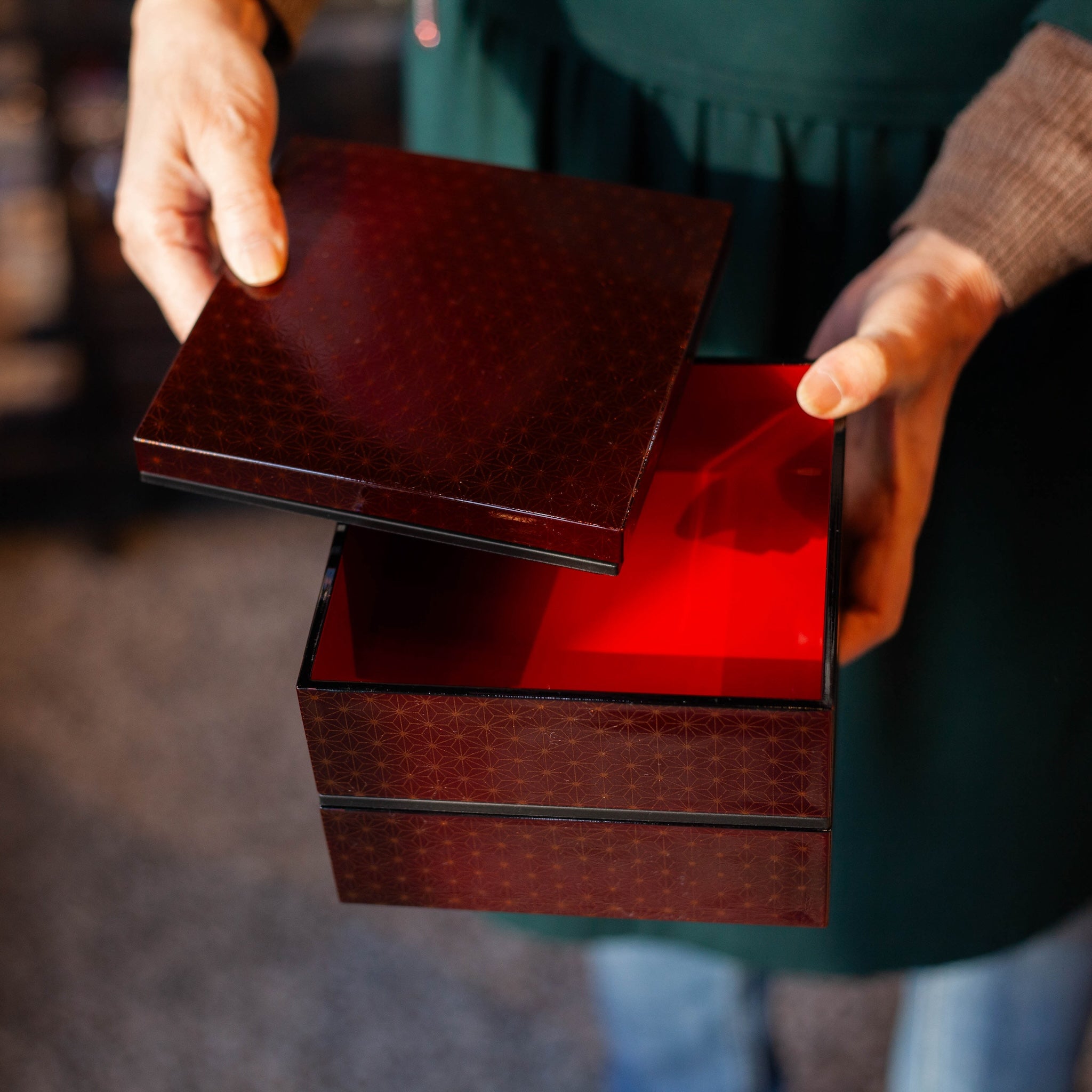 Wamon Picknick-Bento-Box mit japanischem Muster