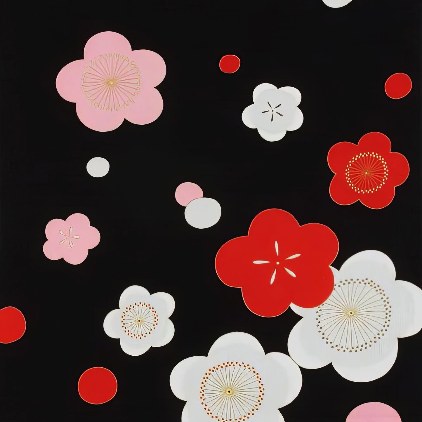 Kasane Ume Furoshiki 68cm | Black