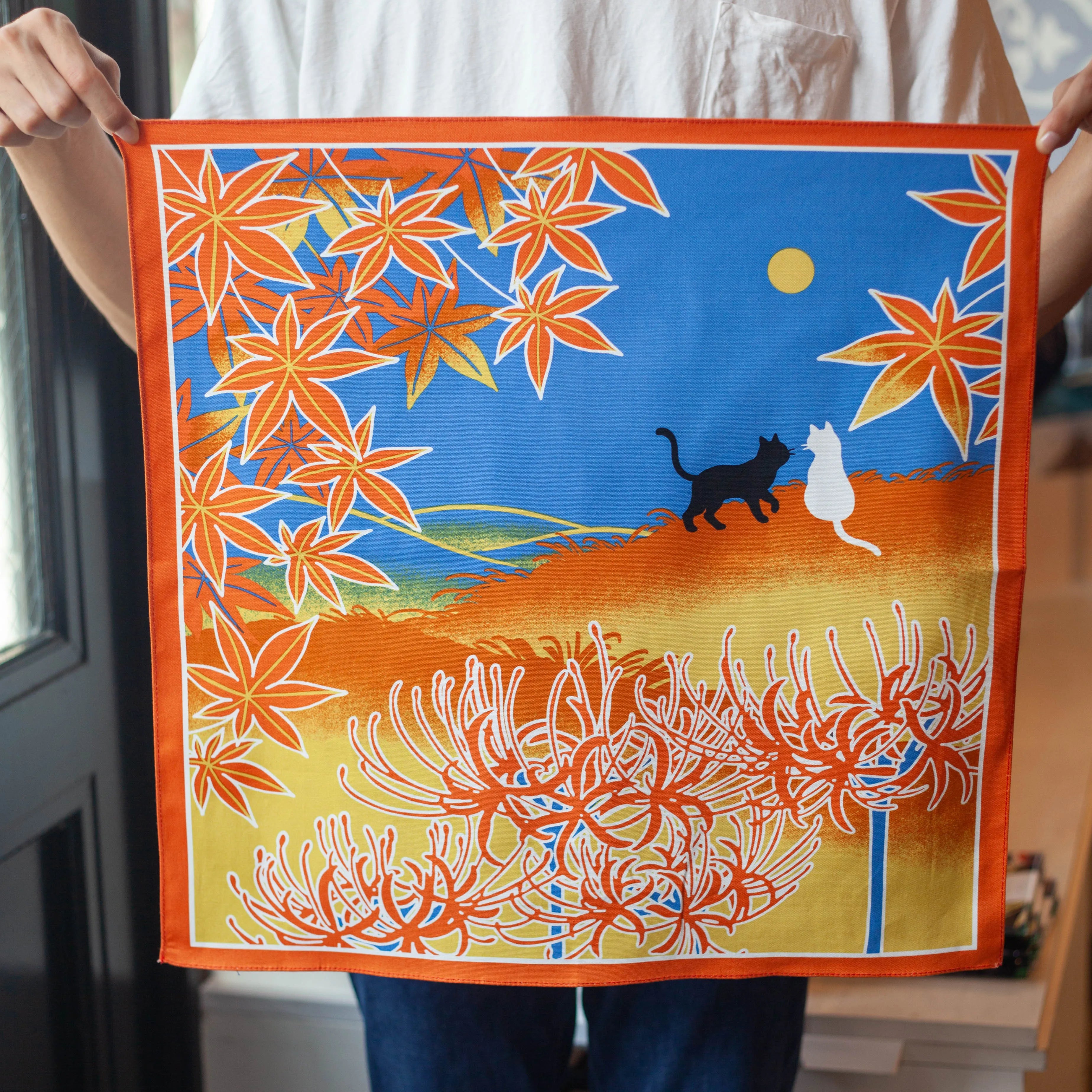 Shiki Neko Fall Furoshiki 50cm