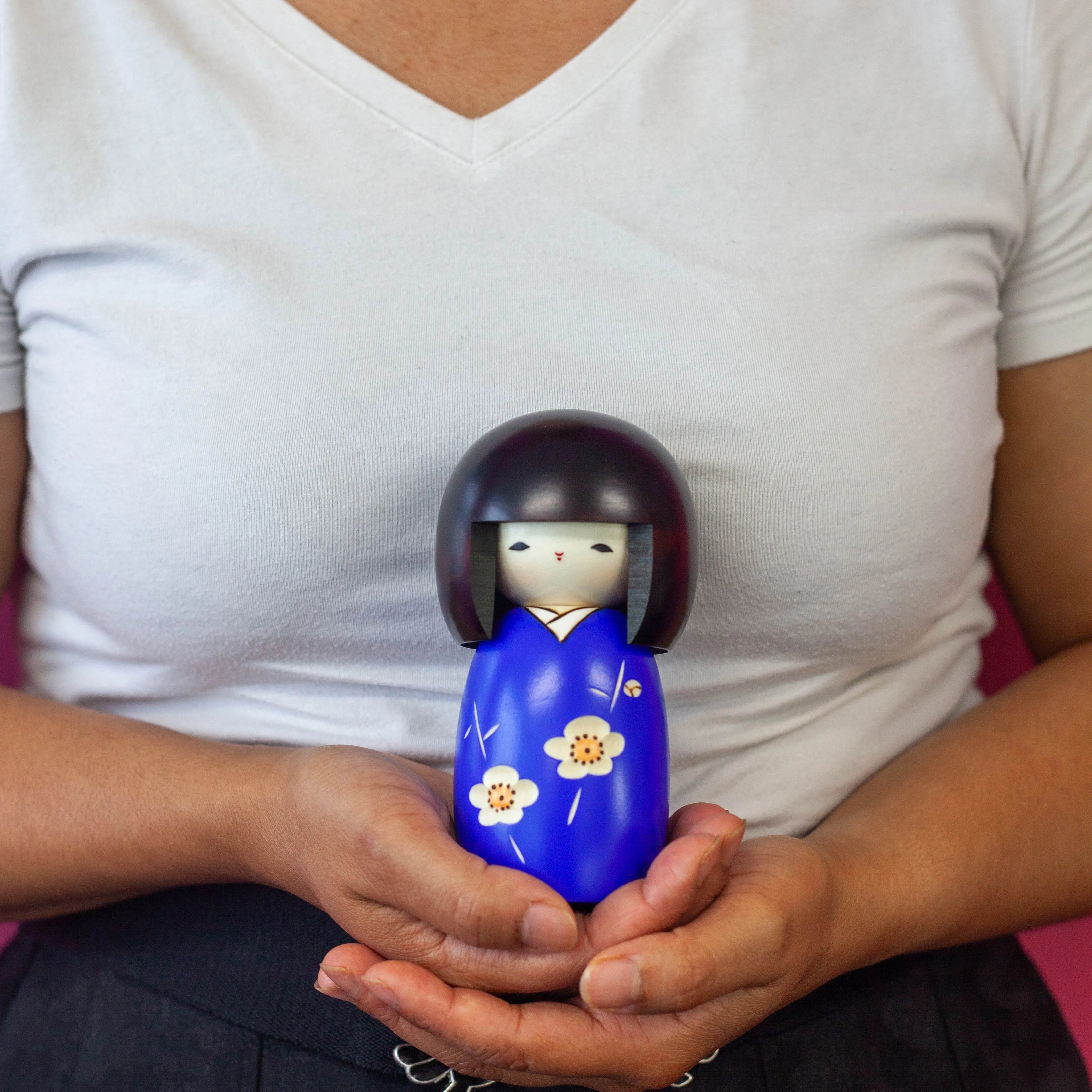 Kokeshi Wood Doll | Kaika (blue)
