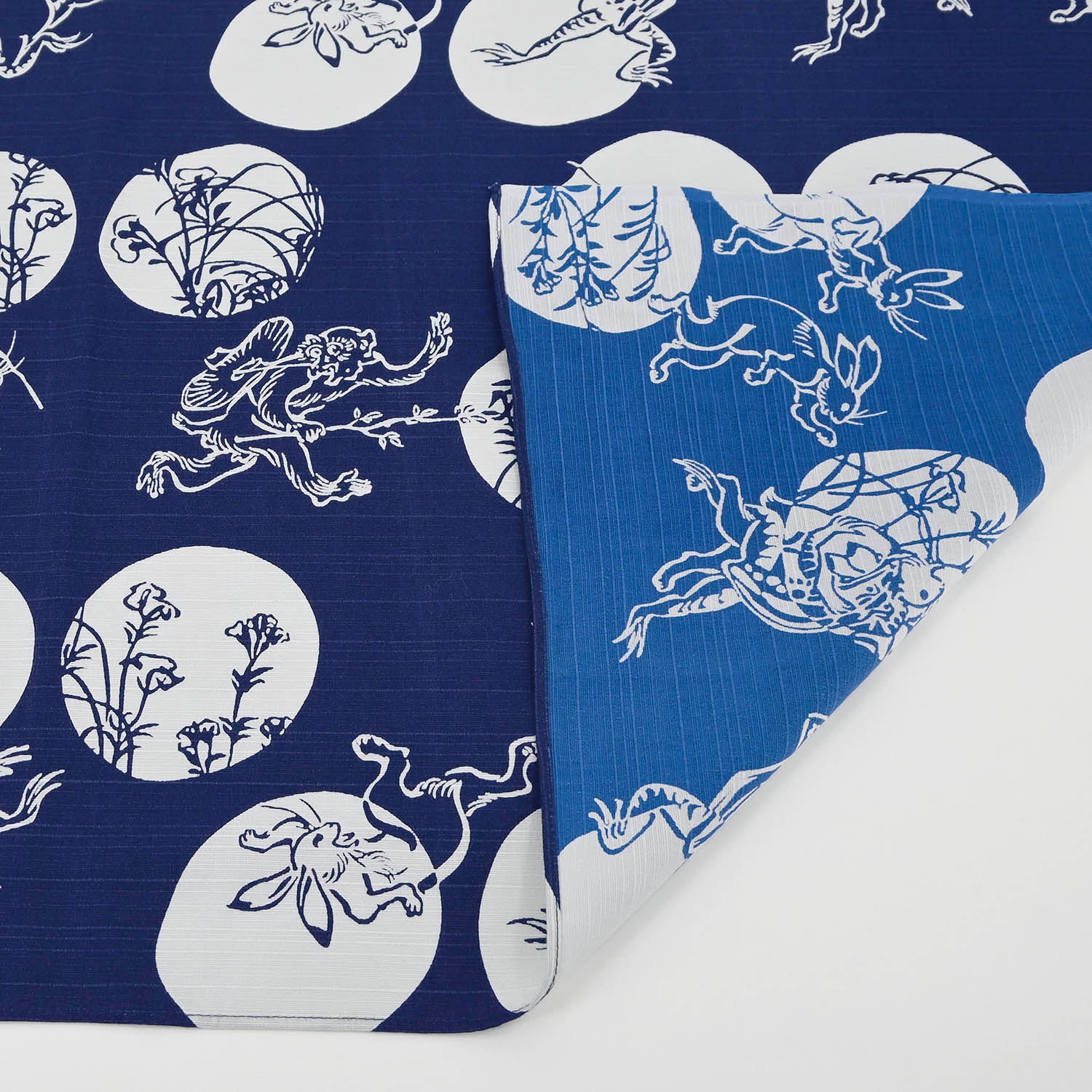 Chojyugiga Reversible Furoshiki 50cm (navy/blue)