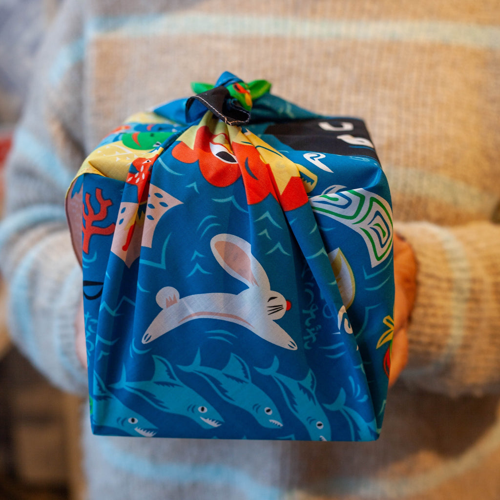 Cochae Musubi Furoshiki 70cm | Folk Tales, Sea Edition (blue)