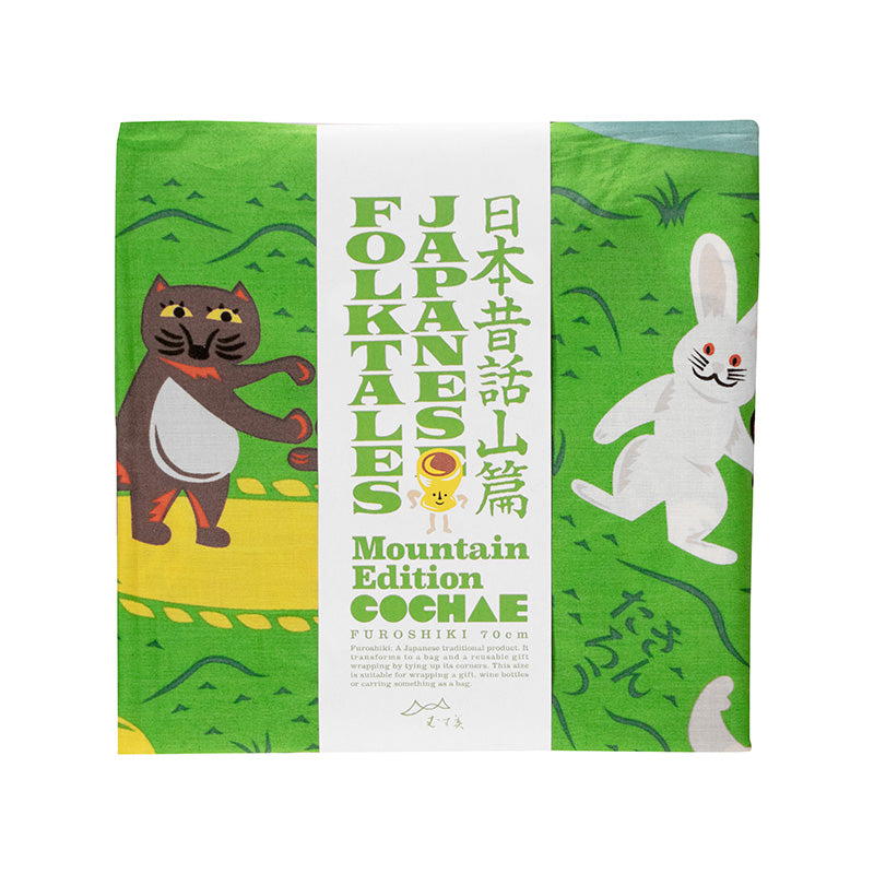 Cochae Musubi Furoshiki 70cm – Japanese Folk Tales, Mountain Green