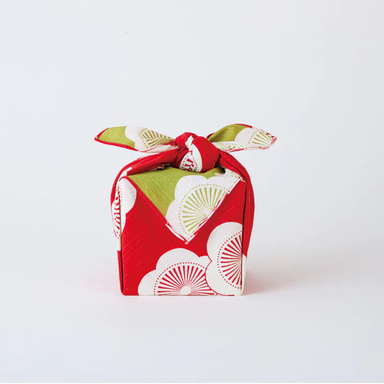 Furoshiki reversible Isa Monyo 48cm | Ume (rojo/verde)