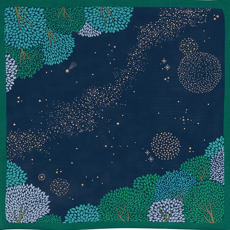 Hime Musubi Furoshiki 70 cm | Star Forest (Navy)