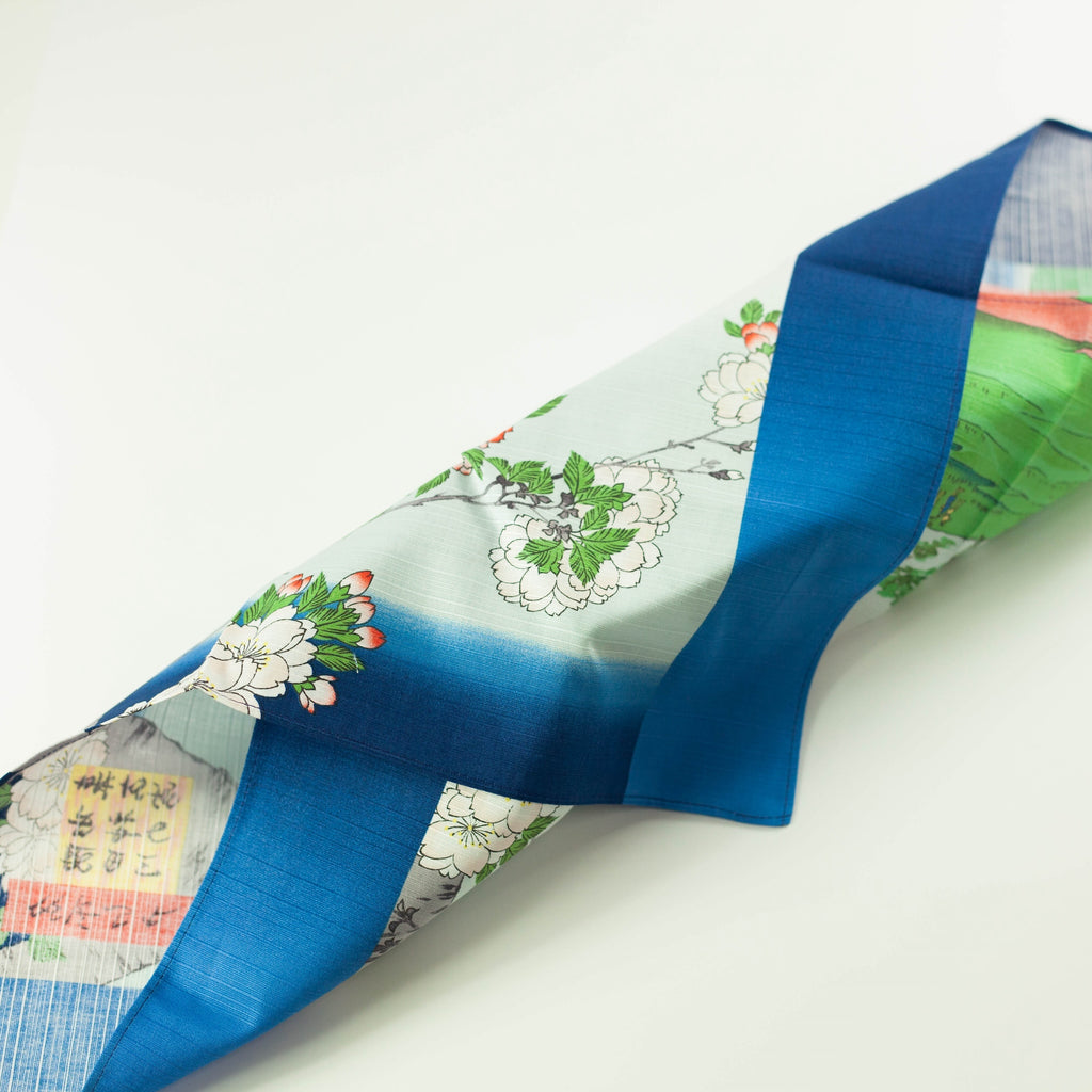 Arte Furoshiki 48cm | Santuario Suijin y Massaki en el río Sumida