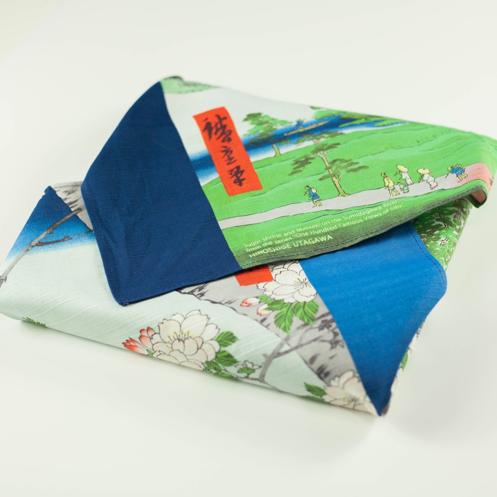 Arte Furoshiki 48cm | Santuario Suijin y Massaki en el río Sumida