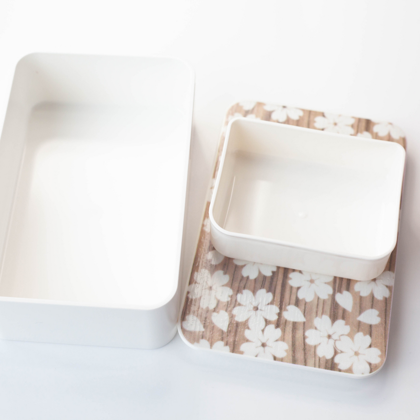 Sakura Mokume Einstöckige Bento-Box | Weiß 600 ml 