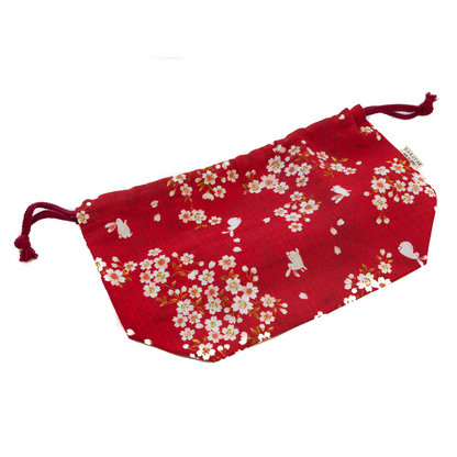Sakura Rabbit Bento Bag | Red