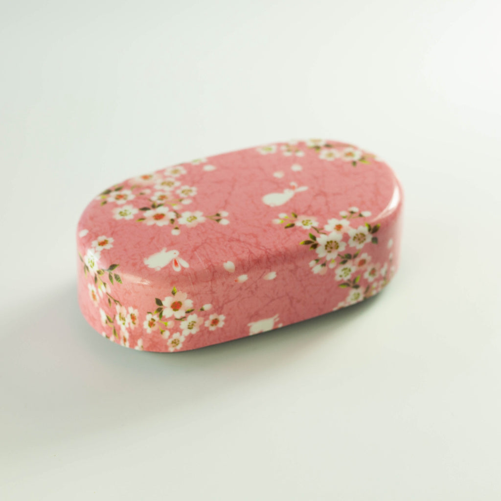 Sakura Rabbit Oval Bento Box 830ml | Pink