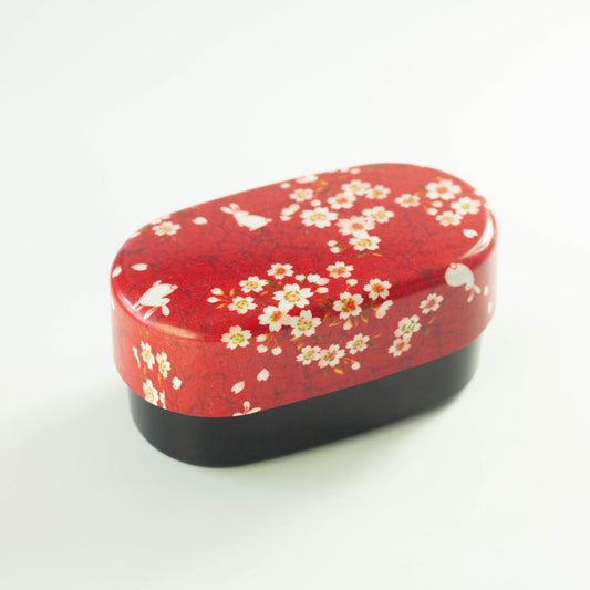 Sakura Rabbit Oval Bento Box 830ml | Red