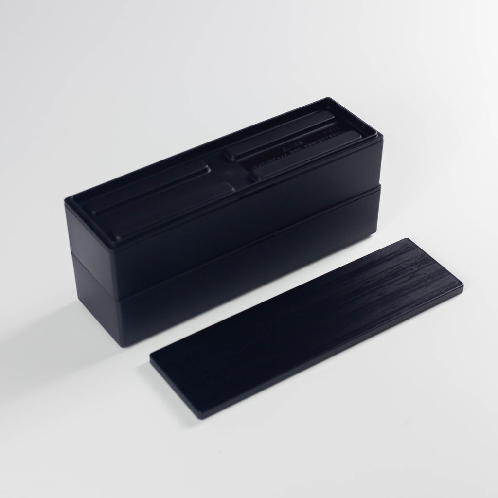 Fiambrera Bento de dos niveles estilo madera | Larga, 840 ml