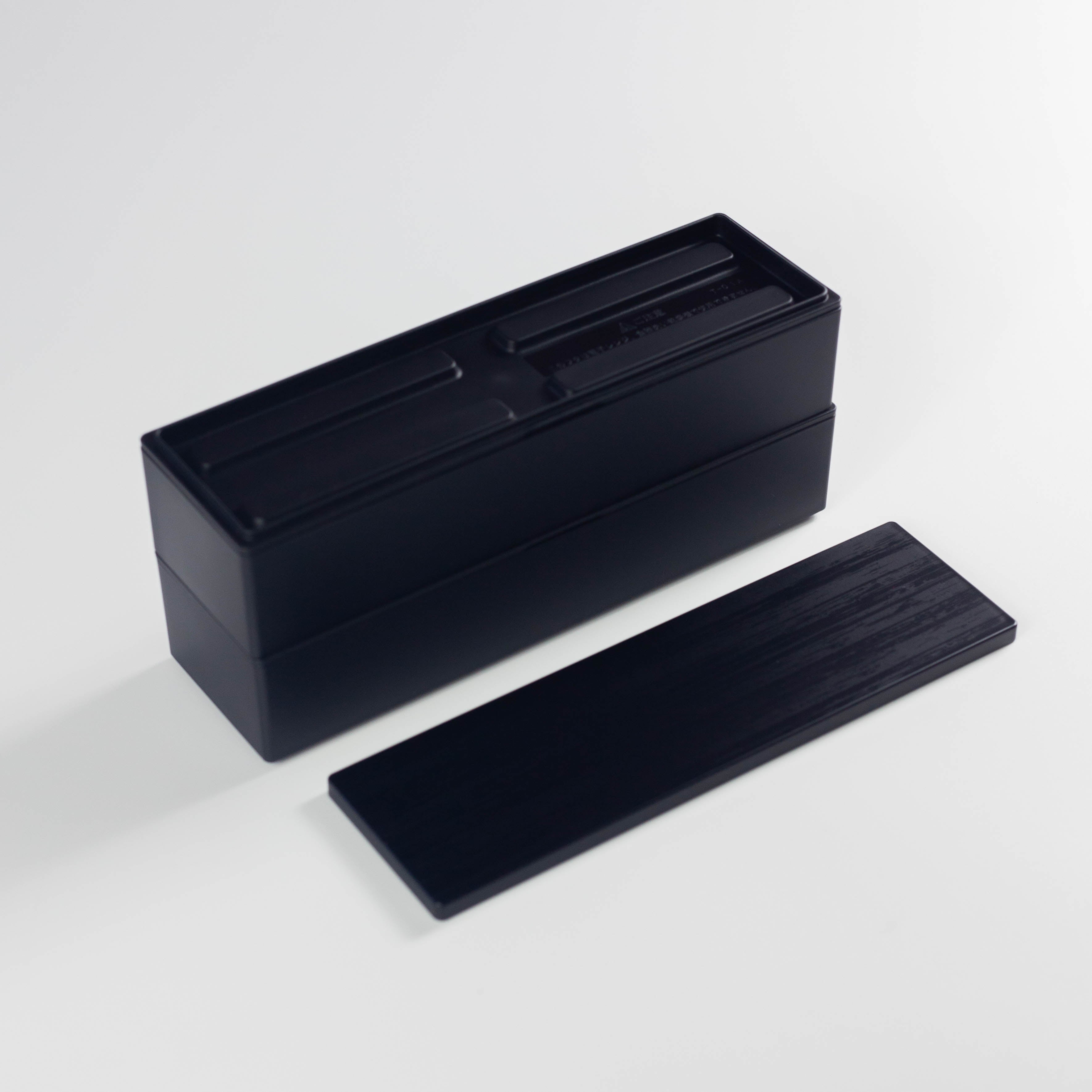 Fiambrera Bento de dos niveles estilo madera | Larga, 840 ml