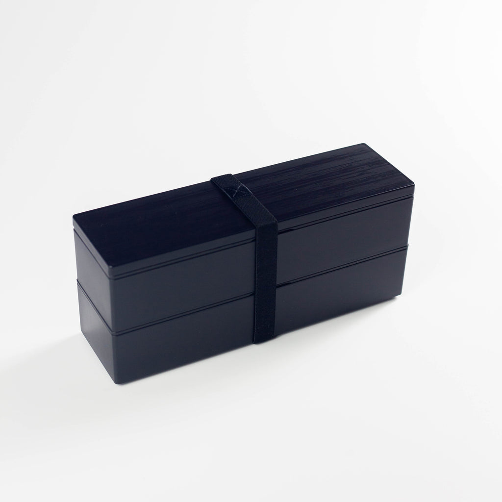 Fiambrera Bento de dos niveles estilo madera | Larga, 840 ml