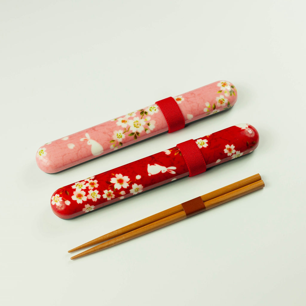 Sakura Rabbit Chopsticks Set | Pink