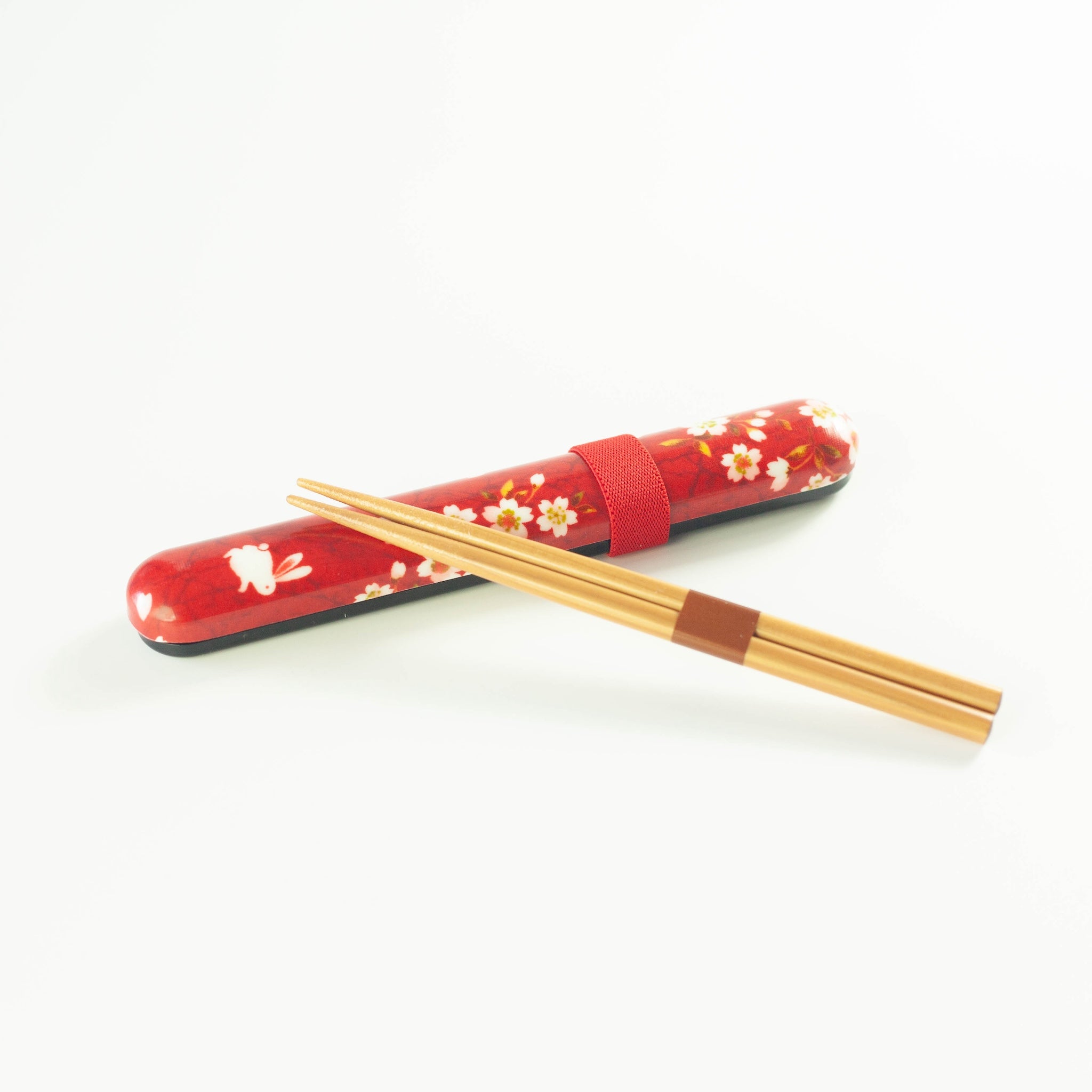 Sakura Rabbit Chopsticks Set | Red