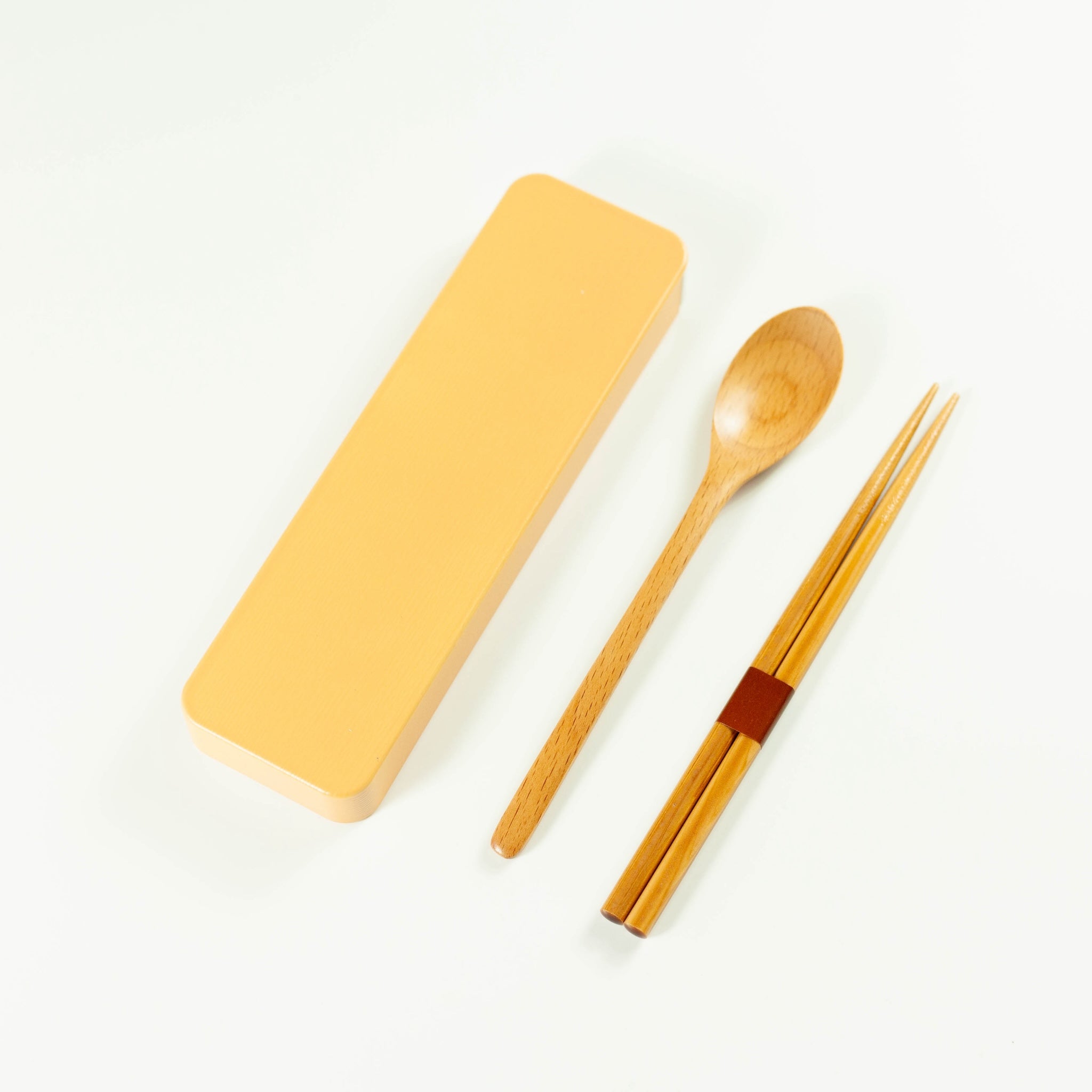 Essstäbchen- und Löffel-Set aus Holz | Beige