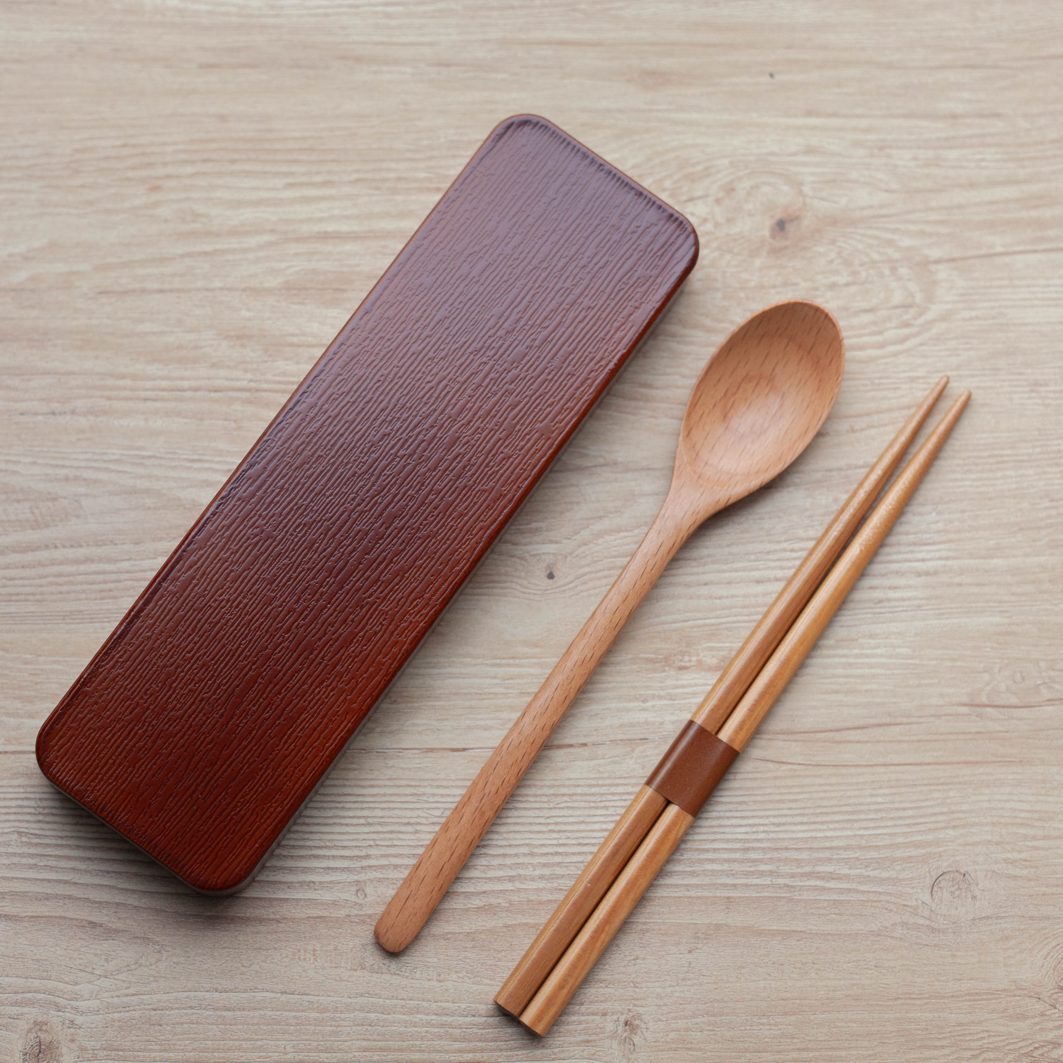 Wooden Chopstick and Spoon Set | Light Brown