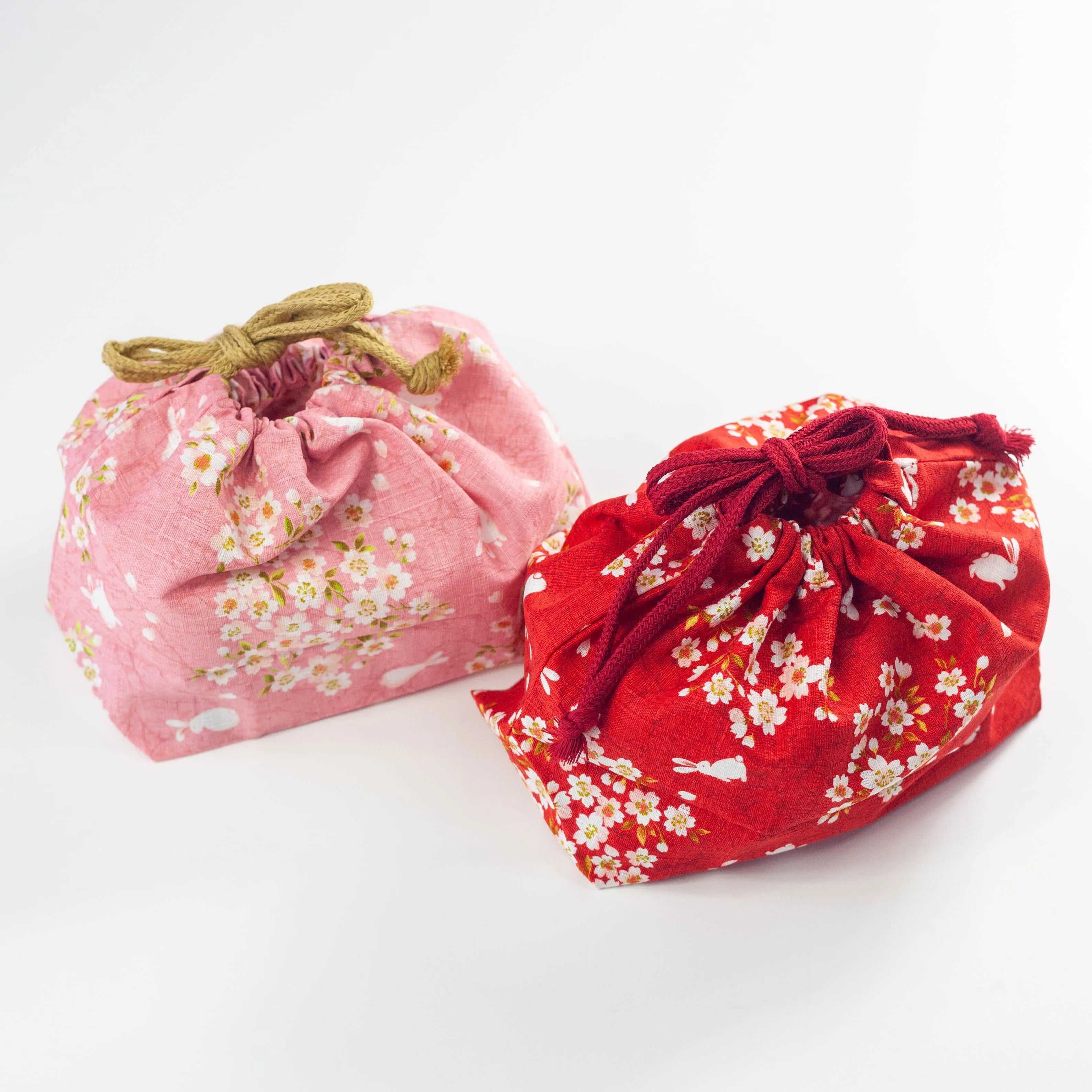 Sakura Rabbit Bento Bag | Red