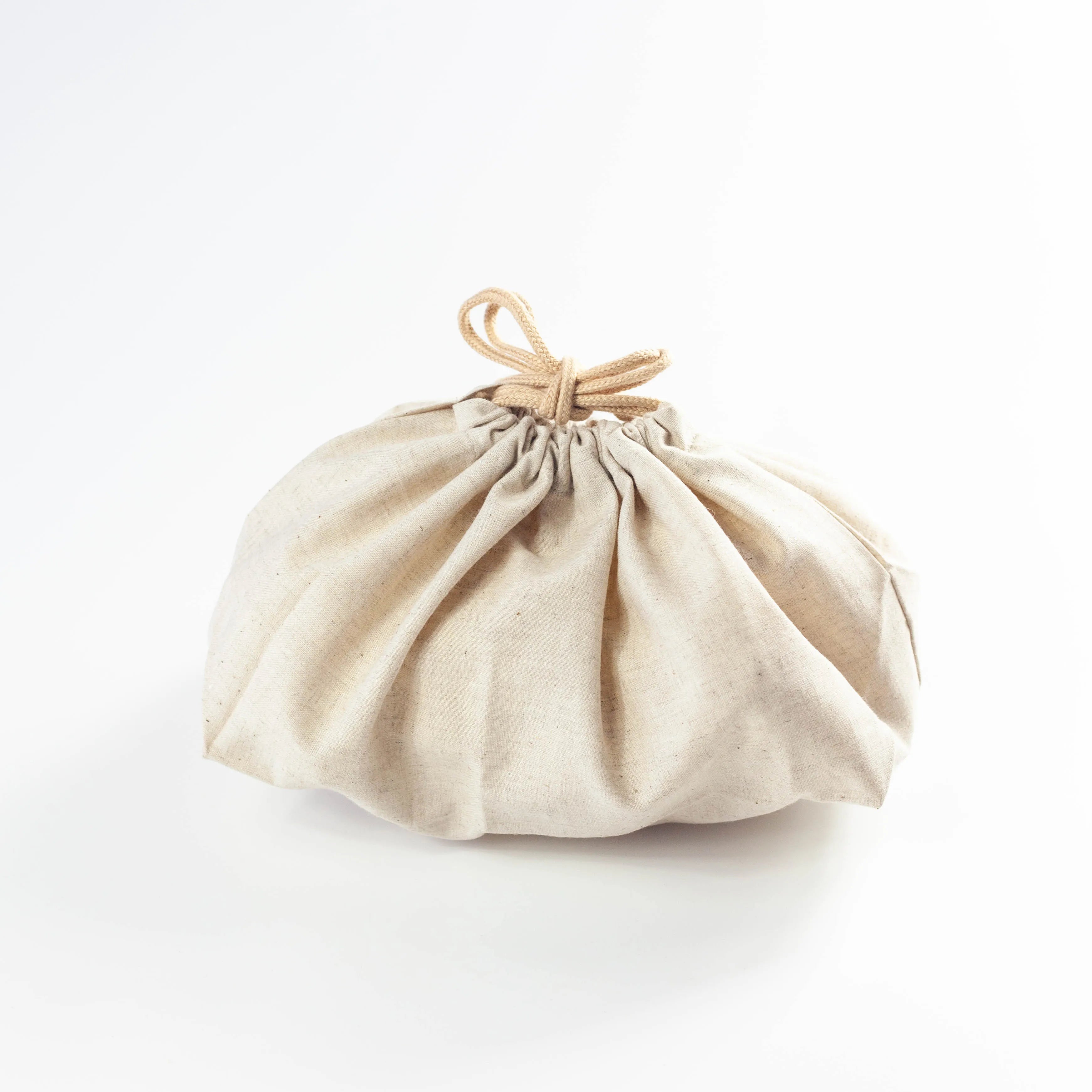 Bolsa de almuerzo con cordón de lino XL | Marfil