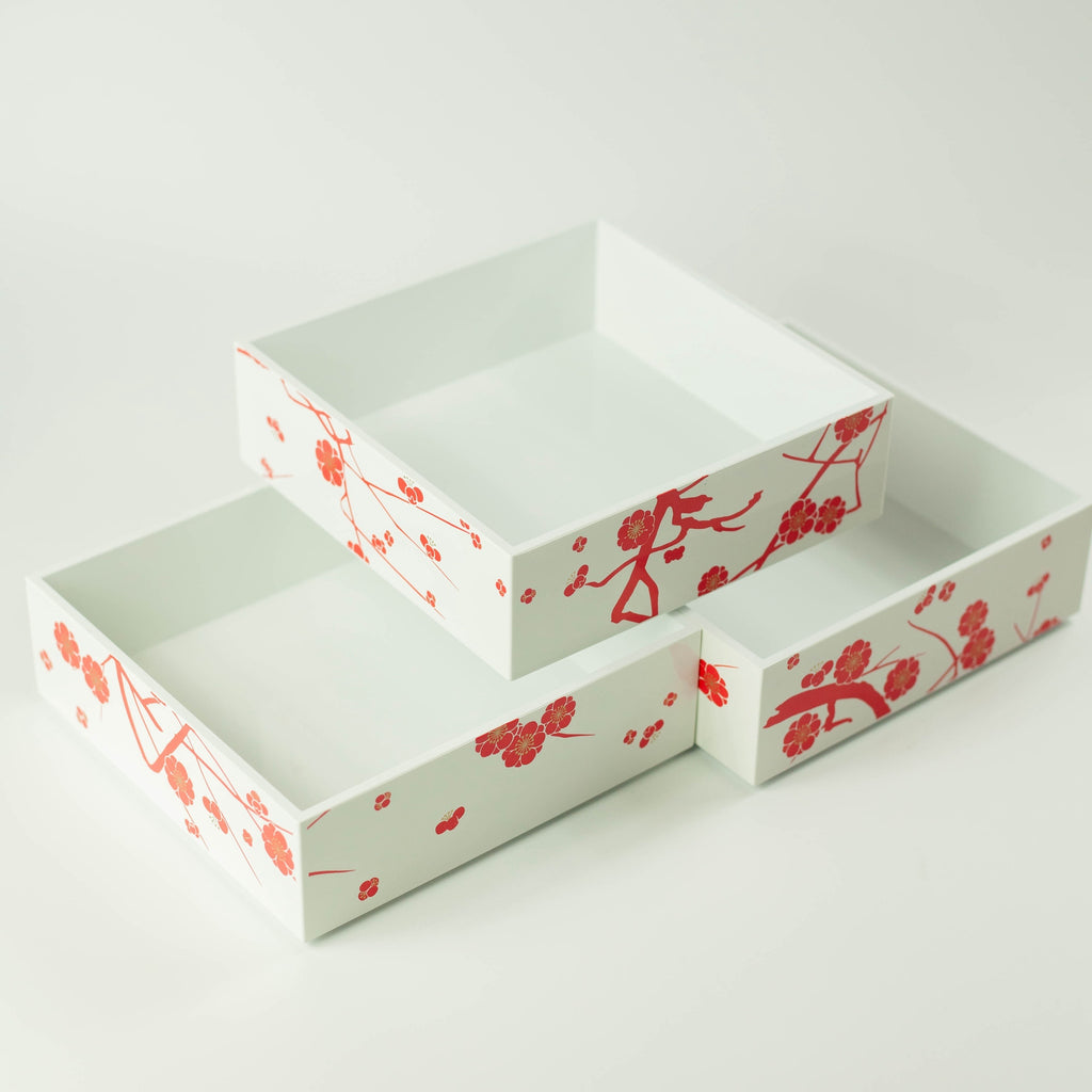 Plum Blossom Bento Box | White (15cm)