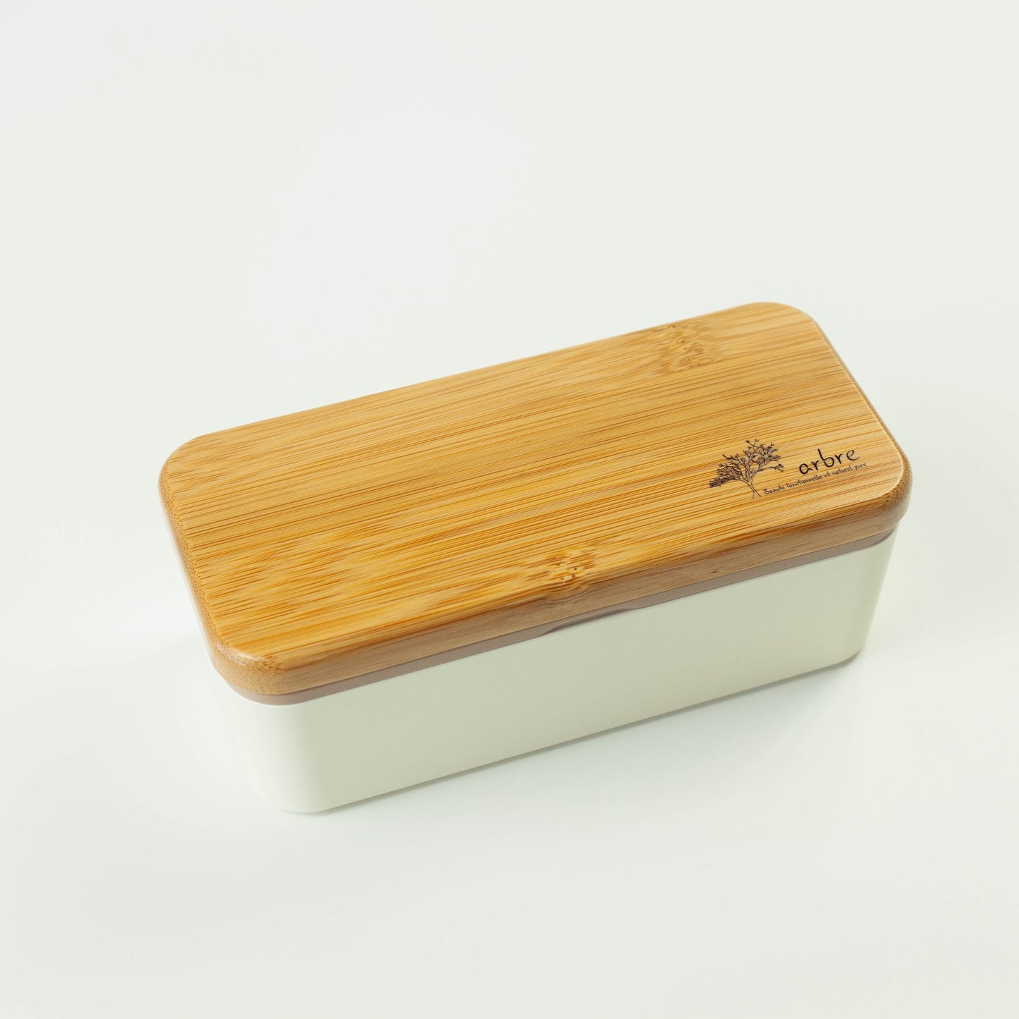 Arbre Compact Two-Tier Rectangular Bento Box | Cream (730ml)