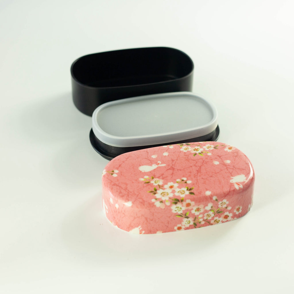 Sakura Rabbit Oval Bento Box 570ml | Pink