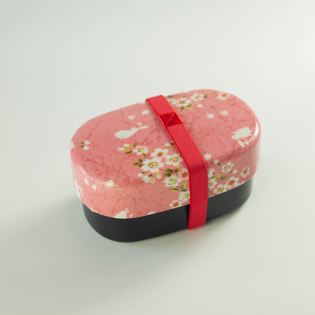 Sakura Rabbit Oval Bento Box 570ml | Pink