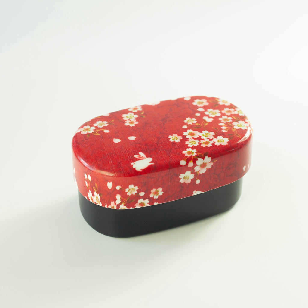 Sakura Rabbit Oval Bento Box 570ml | Red