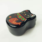 Bento-Box mit Maruko-Katze, zweistöckig | Schwarz