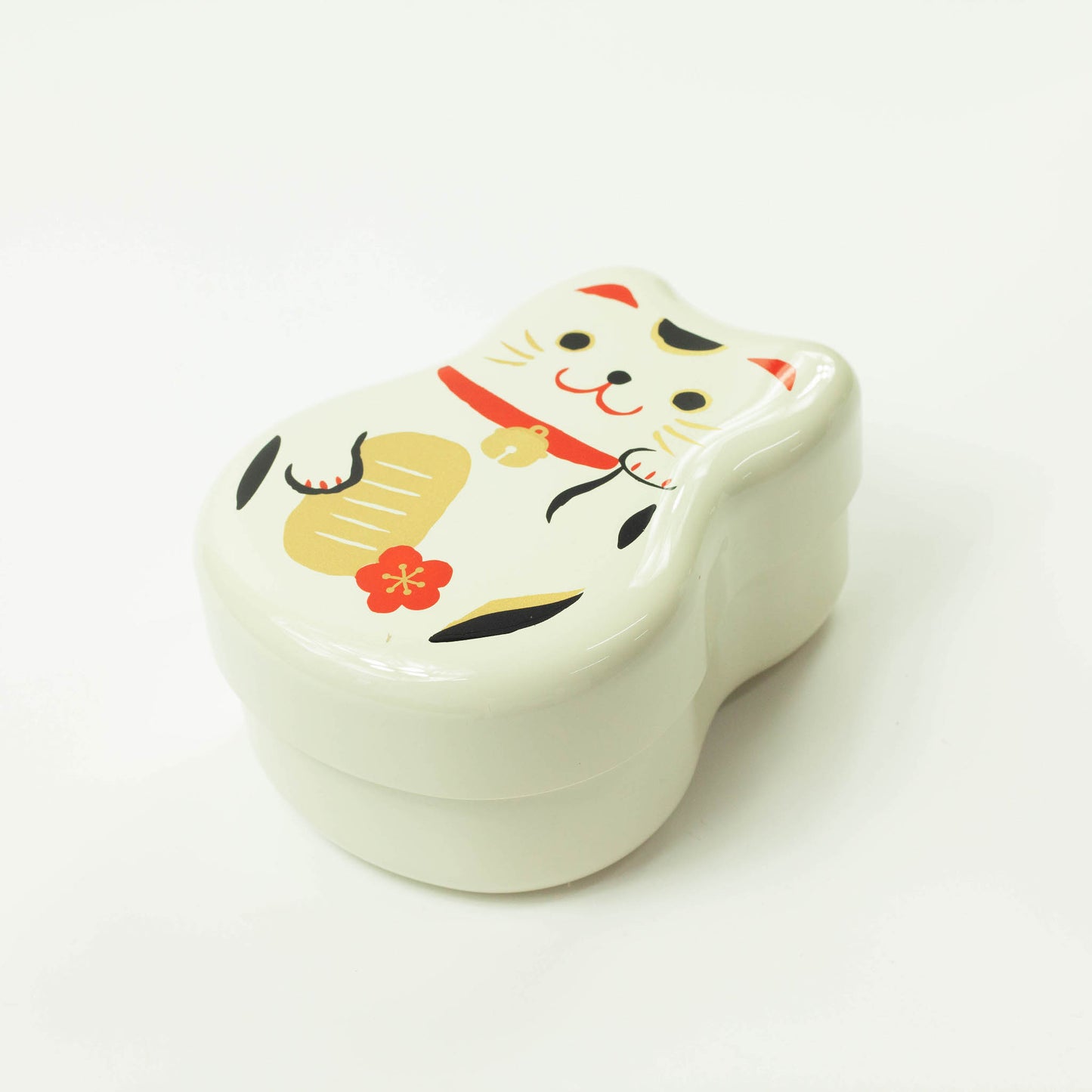 Maruko Cat Two Tier Bento Box | White