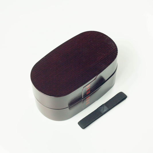 Nuri Wappa Holzfarbene Bento-Box | Dunkles Holz