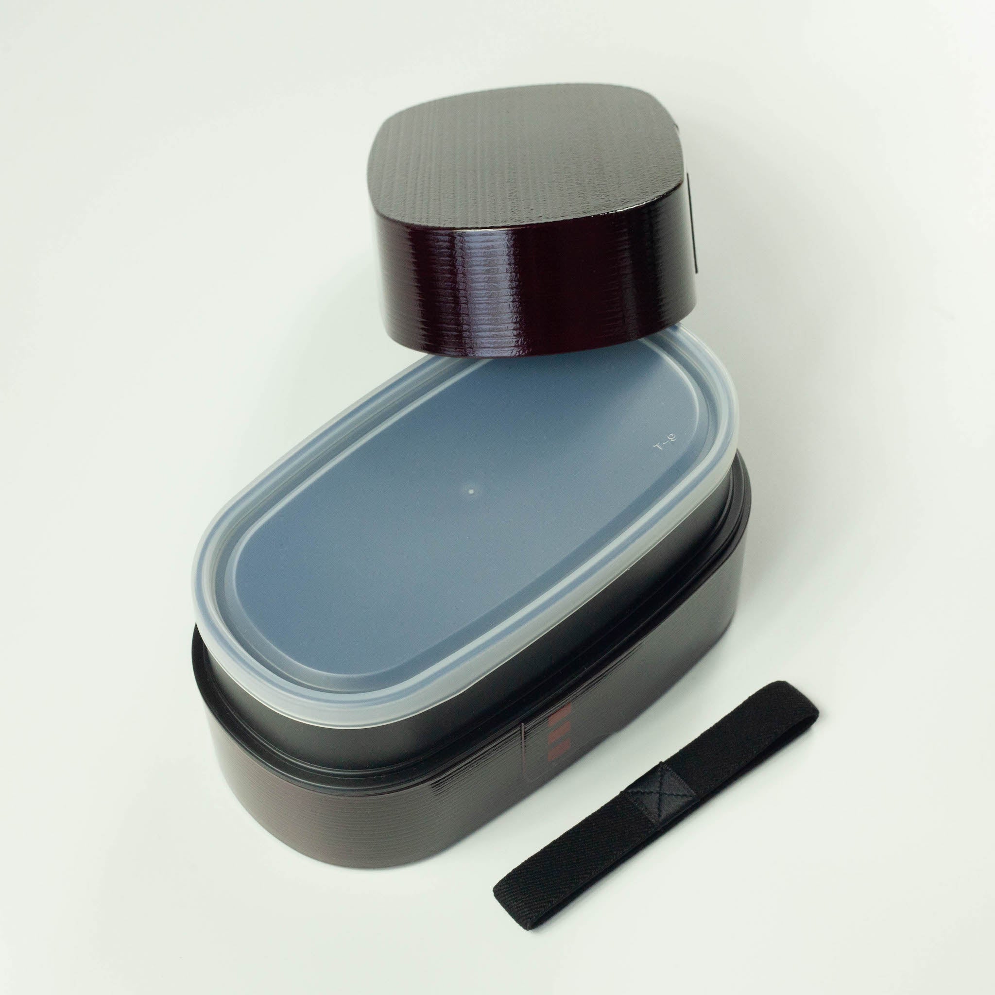 Caja bento Nuri Wappa en tono madera | Madera oscura, 900 ml
