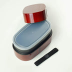 Nuri Wappa Holzfarbene Bento-Box | Rot 900 ml