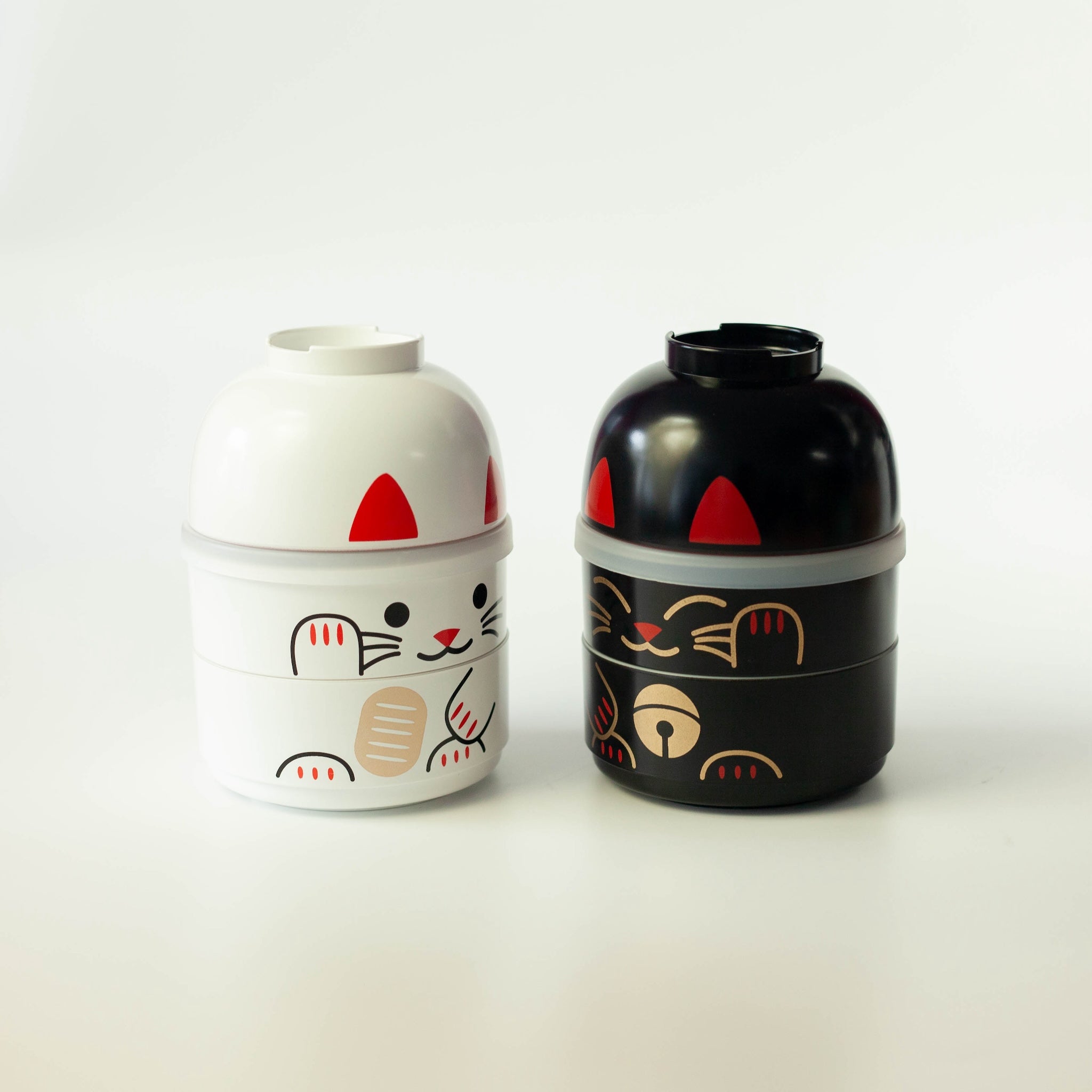Kokeshi Bento Box | Maneki Neko Black