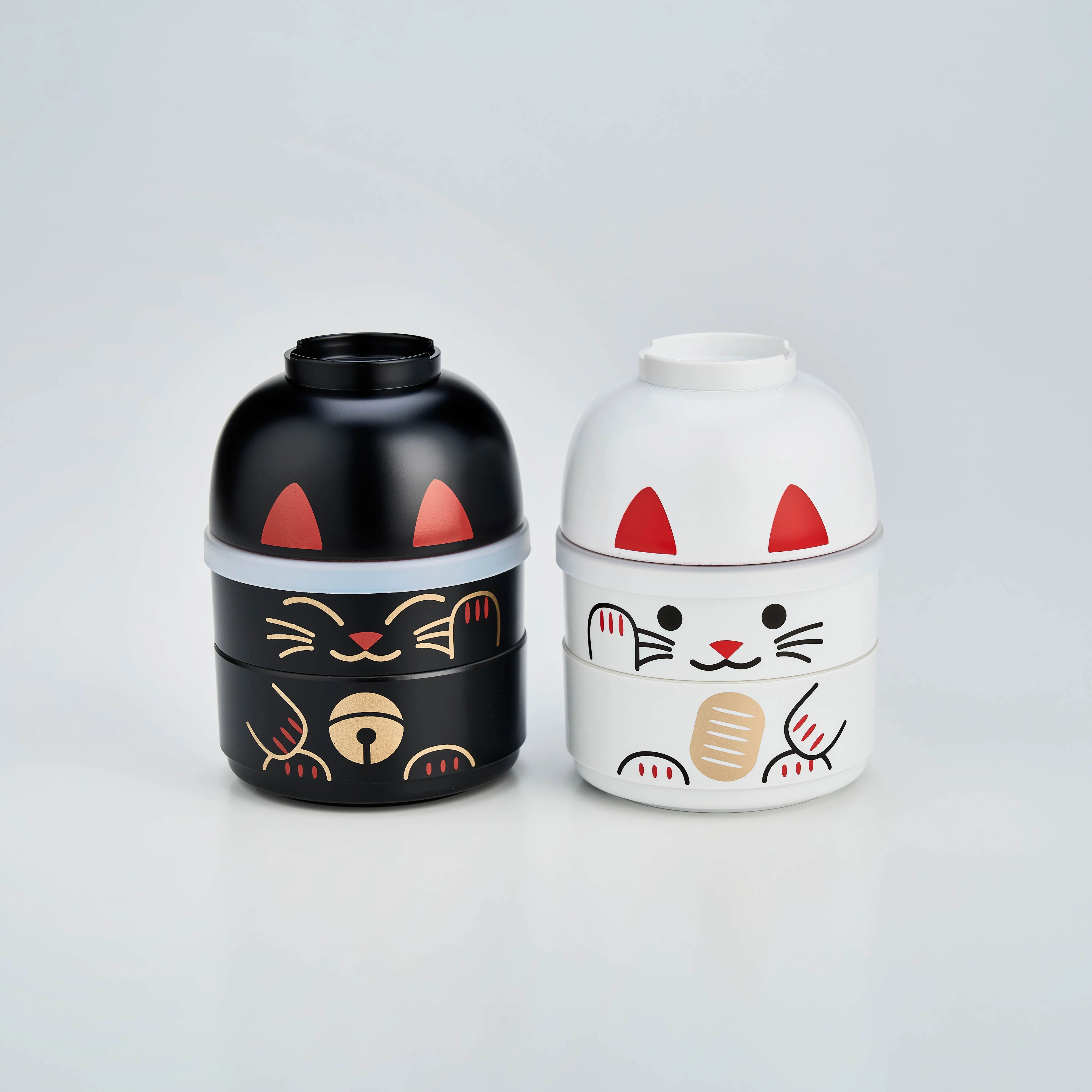 Kokeshi Bento Box | Maneki Neko Black