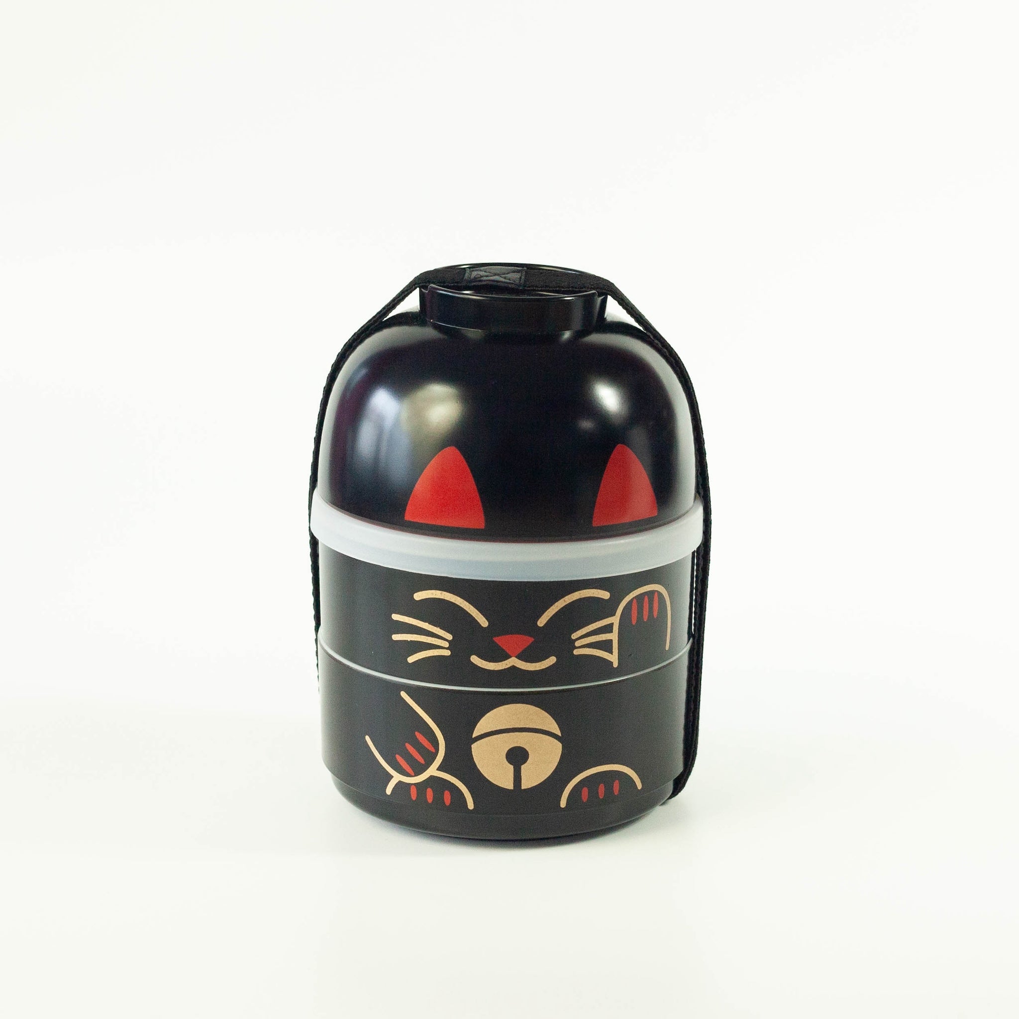 Kokeshi Bento Box | Maneki Neko Black