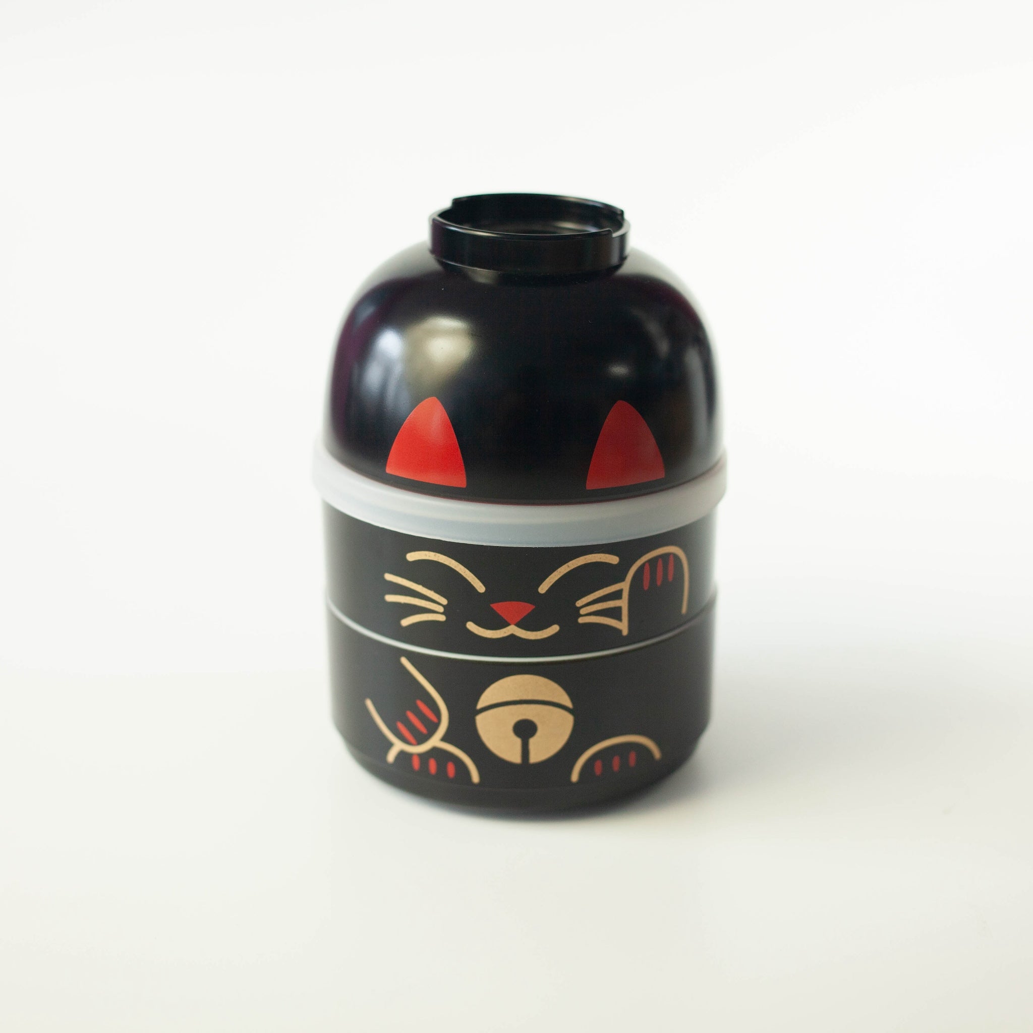 Kokeshi Bento Box | Maneki Neko Black